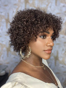 Wig Lorena - Afro Curto em Cabelo Humano (Cor 4) Beleza negra cabelo cacheado