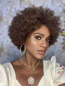 Wig afro,  Linda Cabelo Humano  4C, Wig Curta, Beleza Afro, Cabelo cacheado