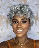 Wig grisalha cachos