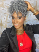 Poff Afro grisalho sintético co cor 01/90%