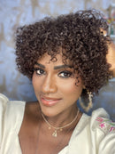 Wig Lorena - Afro Curto em Cabelo Humano (Cor 4) Beleza negra cabelo cacheado