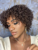 Wig Lorena - Afro Curto em Cabelo Humano (Cor 4) Beleza negra cabelo cacheado