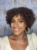 Wig Lorena - Afro Curto em Cabelo Humano (Cor 4) Beleza negra cabelo cacheado